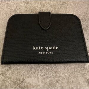 NWT kate spade Black Pebbled Leather Phone Wallet magnetic attach to phone RFID